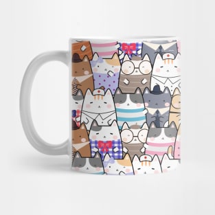 Seamless Pattern Cute Kawaii Cats Mug